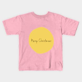 Merry Christmas - Yellow Background Kids T-Shirt